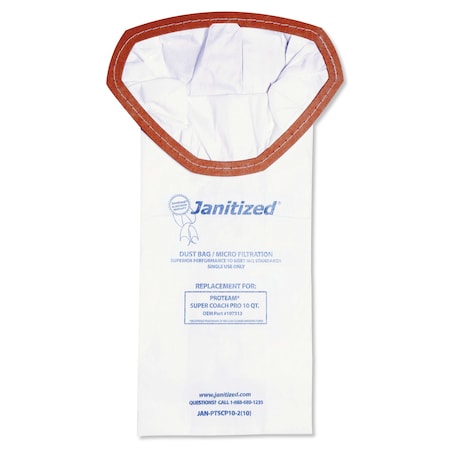Janitized Vacuum Cleaner Bags, 100 PK JAN-PTSCP10-2(10)
